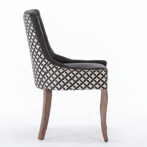 Ultra Side Dining Chair, Thickened Fabric Chairs With Neutrally Toned Solid Wood Legs, Bronze Nail H