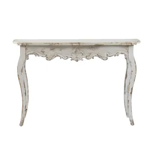 Saison Slimline Console Table, For Hallway Living Room Bedroom - Whitewash