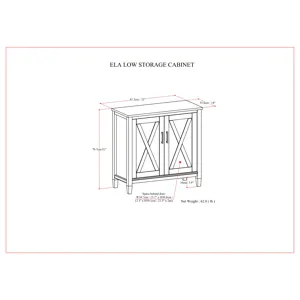 Ela - Low Storage Cabinet - Smoky Brown