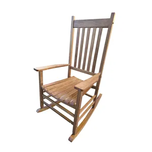Balcony Porch Adult Rocking Wood Chair - Brown