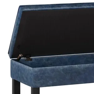 Cosmopolitan - Storage Ottoman Bench with Open Bottom - Denim Blue