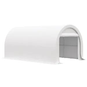 Outsunny - 10\' x 16\' Carport, Heavy Duty Portable Garage Storage Tent With Large Zippered Door, An