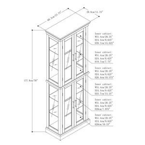 Curio Cabinet Lighted Curio Diapaly Cabinet With Adjustable Shelves And Mirrored Back Panel, Tempere
