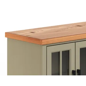 Vineyard - 97" Fireplace TV Stand - Sage Green / Fruitwood