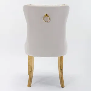 Nikki - Modern, High-End Tufted Solid Wood Contemporary Velvet Upholstered Dining Chair With Golden 