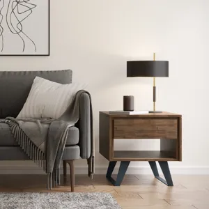 Lowry - End Table - Rustic Natural Aged Brown