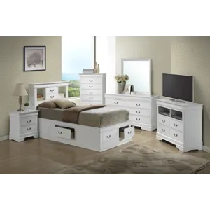 Louis Phillipe - G3190B-TSB Twin Storage Bed - White