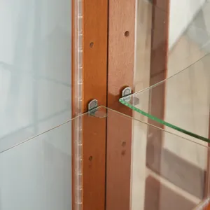 Curio Cabinet Lighted Curio Diapaly Cabinet With Adjustable Shelves And Mirrored Back Panel, Tempere