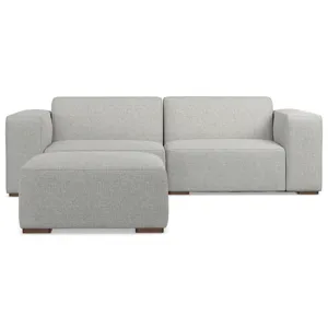 Rex - 2 Seater Sofa and Ottoman - Pale Gray