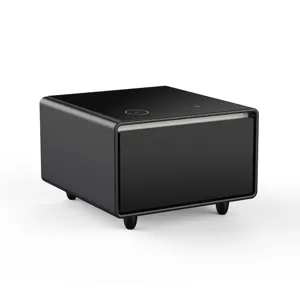 Modern Smart Side Table With Built-In Fridge, Wireless Charging, Temperature Control, Power Socket, 