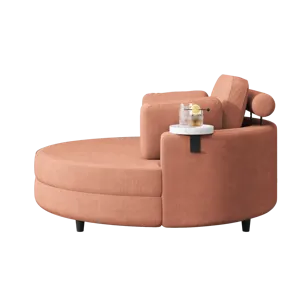 Corduroy Sofa With Two Throw Pillows, A Waist Pillow And An Extra Tray Is Comfortable For A Small Ap