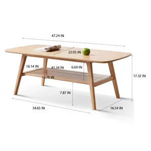 Center Table Low Table 100% Solid Wood Top Plate Desk Coffee Table Study Desk Work From Home Natural