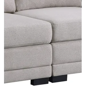 Kristin - Linen Fabric Loveseat - Light Gray