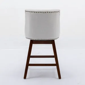 Counter Height Swivel Barstools, Upholstered Bar Stools (Set of 2) - Ivory