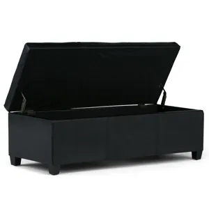 Avalon - Storage Ottoman Bench - Midnight Black