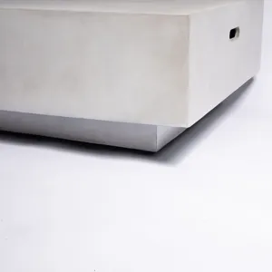 60\" Concrete Fire Pit Table - Light Gray