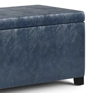 Dover - Storage Ottoman Bench - Denim Blue