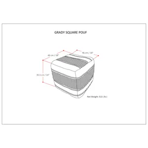 Grady - Square Pouf - Green / Natural