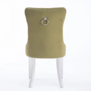 Nikki - Modern, High-End Tufted Solid Wood Contemporary Velvet Upholstered Dining Chair With Chrome 