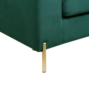 Shannon - Velvet Sectional Sofa With Chaise - Green