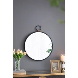 Wall Mirror With Black Frame, Contemporary Minimalist Accent Mirror For Living Room, Foyer, Entryway