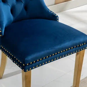 Nikki - Modern, High-End Tufted Solid Wood Contemporary Velvet Upholstered Dining Chair With Golden 