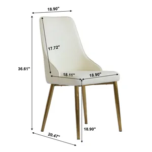 Modern PU Sponge-Filled Dining Chair, Solid Wood Metal Legs, Suitable For Restaurants, Living Rooms 