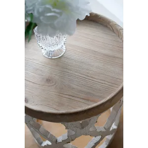 Large Distressed Side Table - White