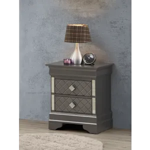 Verona - G6702-N Nightstand - Metalic Black