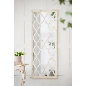 Distressed Floor Mirror, Full Body Mirror For Bathroom Bedroom Living Room - White