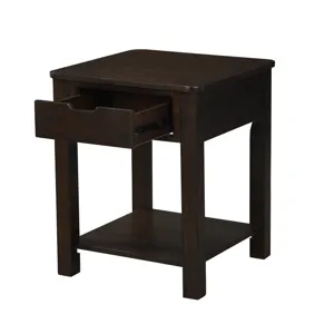 Flora - 20\" MDF End Table With Drawer - Dark Brown