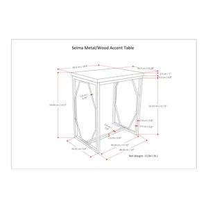 Selma - Metal and Wood Accent Table - Cognac