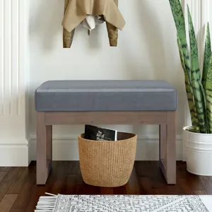 Milltown - Footstool Small Ottoman Bench - Stone Grey