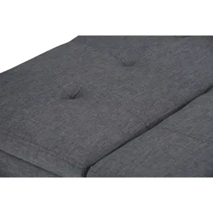 Dover - Square Coffee Table Storage Ottoman - Slate Grey