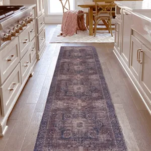 2\'6\'\' X 10\' Area Rug, Washable Rug, Low-Pile, Non-Slip, Non-Shedding, Foldable, Kid & Pet Friend