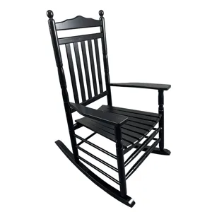 Balcony Porch Adult Rocking Wood Chair - Black