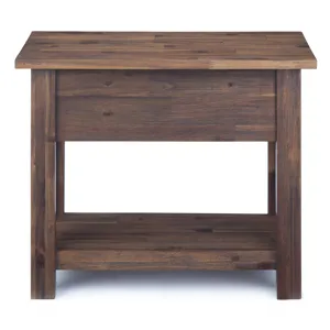 Monroe - Narrow Side Table - Distressed Charcoal Brown