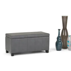 Dover - Storage Ottoman Bench - Stone Grey