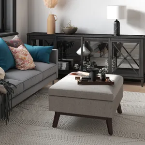 Owen - Coffee Table Storage Ottoman - Cloud Grey