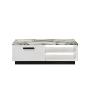 Matilda - Coffee Table With White Faux Marble Top - White