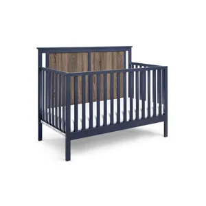 Connelly - 4-in-1 Convertible Crib - Midnight Blue/Vintage Walnut