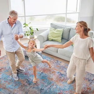 9\' x 12\' Area Rug For Living Room, Washable Rug, Low-Pile, Non-Slip, Non-Shedding, Foldable, Kid &