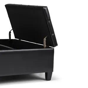 Harrison - Coffee Table Storage Ottoman - Midnight Black