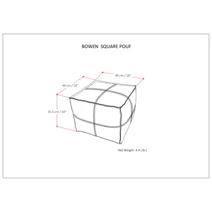 Bowen - Square Pouf - Black