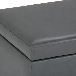 Avalon - Storage Ottoman Bench - Stone Grey