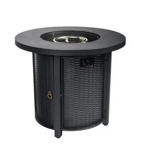 30\" Propane Round Fire Table 40000Btu Propane Fire Pit Table - Black