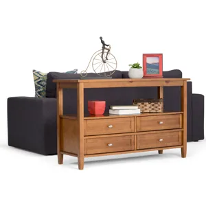 Warm Shaker - Console Sofa Table - Light Golden Brown