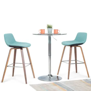 Randolph - Bentwood Counter Height Stool (Set of 2) - Aqua Blue / Dark Brown