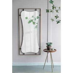 Poppy Mirror With Metal Frame Contemporary Design Wall Decor For Bathroom, Entryway - Golden Black