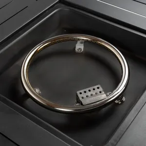 28\" Wicker Square Fire Pit Table - Black Brown